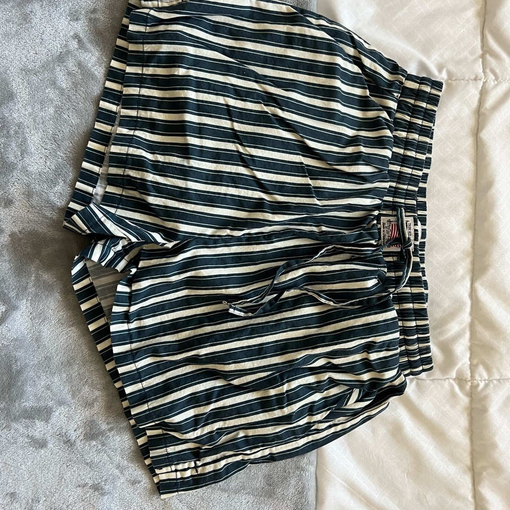 Women's Striped Black and White Athletic Shorts